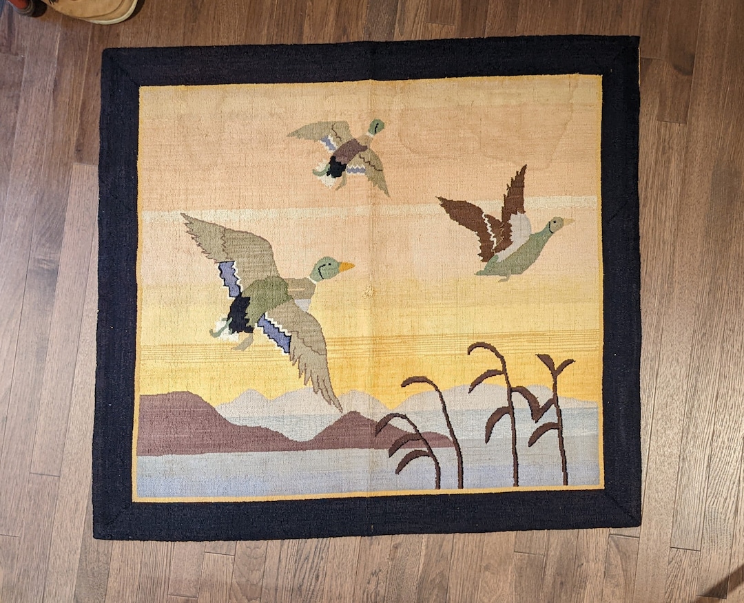 1930s Grenfell Handicrafts Mission Mallard Rug - Etsy