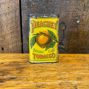 peachey tobacco Vintage Peachey Double Cut Vertical Pocket Tobacco Tin