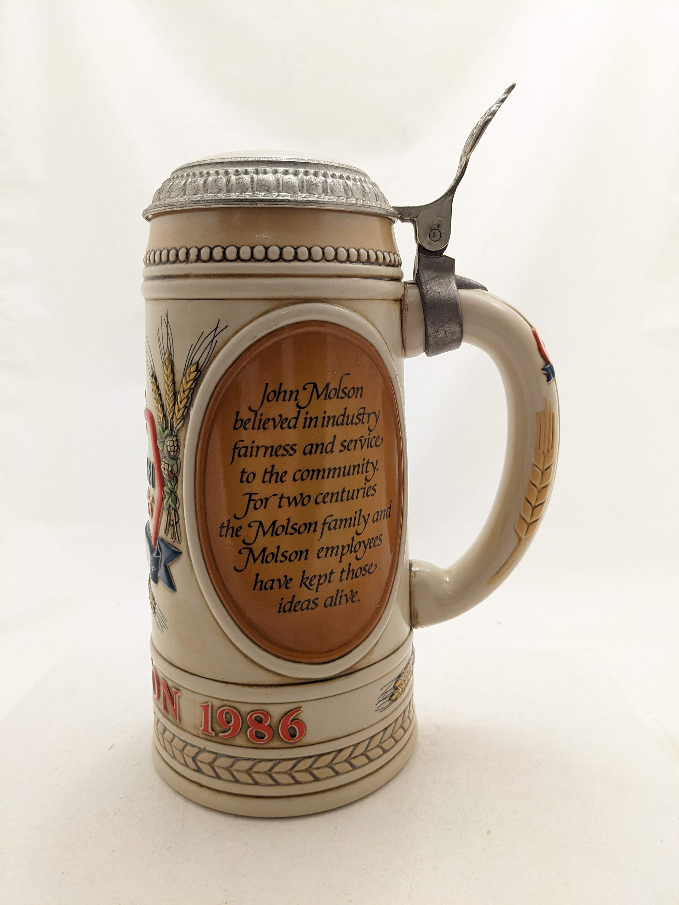 Vintage John Molson Beer Stein With Lid 1786-1886 - Etsy Canada