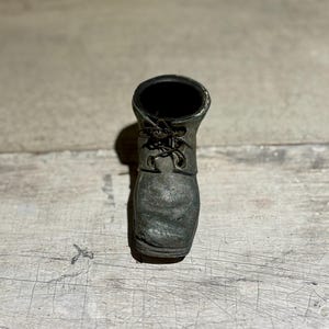Vintage Metal Boot Match or Toothpick Holder