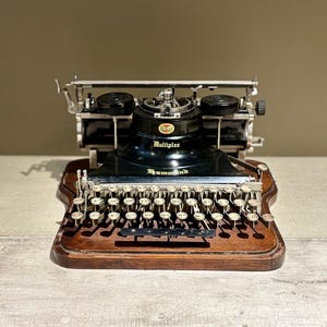 Antique Hammond Multiplex Typewriter with Original Wood Case