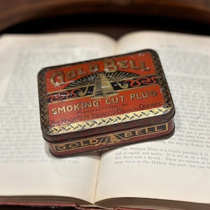 Vintage Gold Bell Cut Plug Tobacco Tin MFD By The Rock City Tobacco Co. Limited Québec