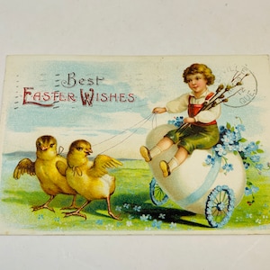 Vintage &quot;Best Easter Wishes&quot; Postcard