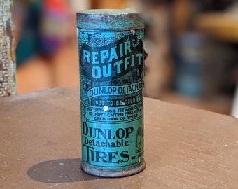Lata vintage para reparo de pneus Dunlop – Toronto, c. 1920