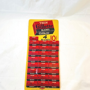 Vintage Gillette Blades Store Counter Top Display 10 cents