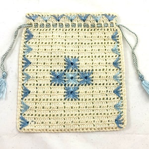 Bolso de ganchillo vintage con cordón