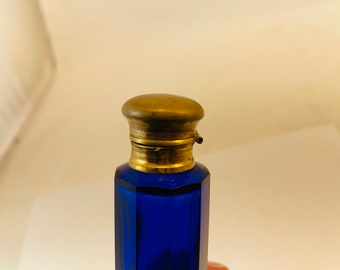 ヴィンテージ コバルトブルー 両端式「横置き」香水瓶 - Etsy 日本