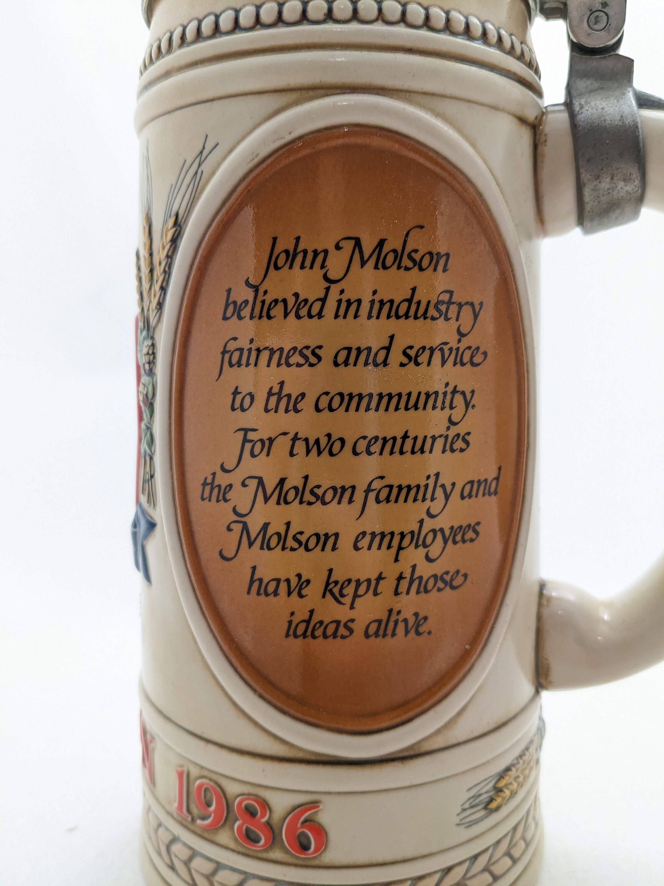 Vintage John Molson Beer Stein With Lid 1786-1886 - Etsy Canada