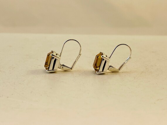 Rectangular Orange Stone Earrings - image 4