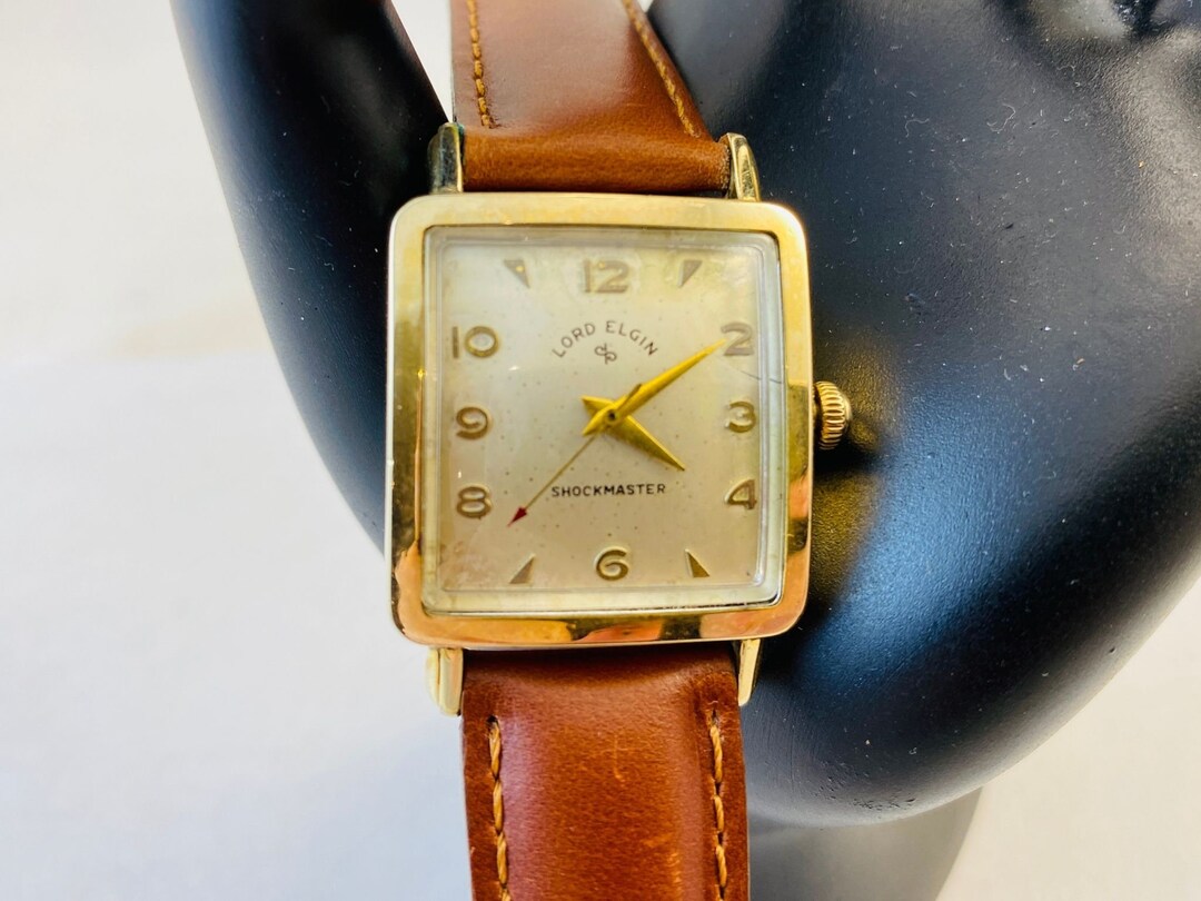 14K Gold Filled Lord Elgin Wrist Watch Shockmaster Schwab Wuischpard