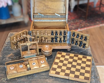 19th Century Victorian Walnut Games Compendium