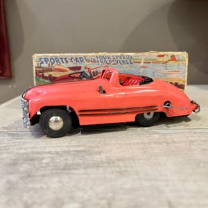 Vintage Triang No.2 Minic Toy Sports Car with Original Box and Key