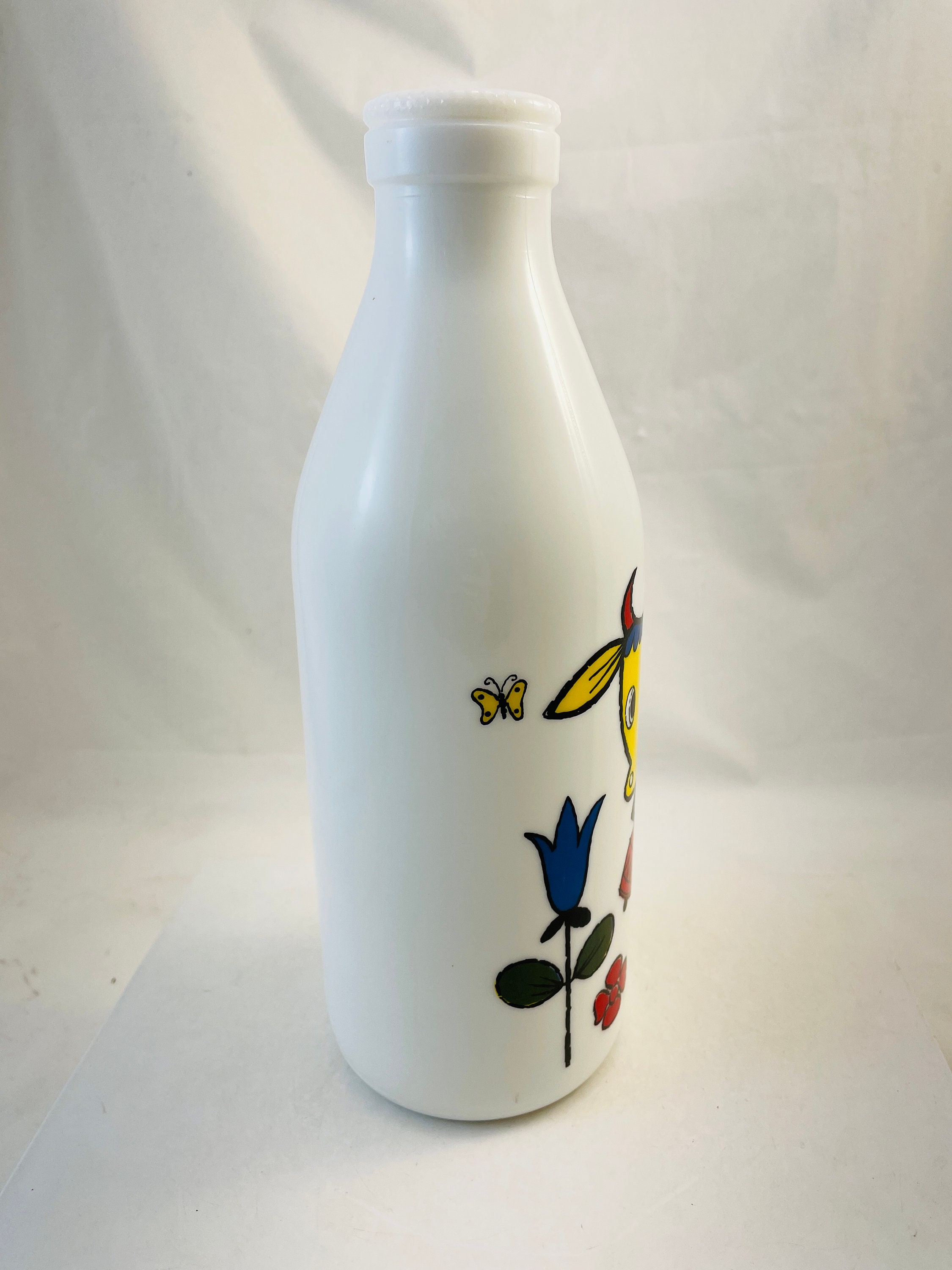 Vintage Egizia Milk Glass Bottle- Cow - Etsy