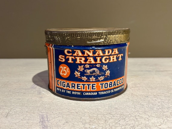 Vintage Canada Straight 25 Cent Tobacco Tin
