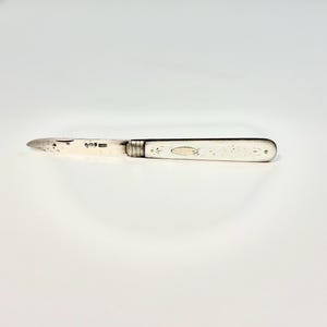 Antique Pocket Knife with Mother of Pearl Handle and Sterling Silver Blade (B)