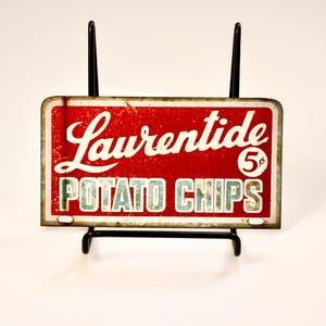 Rare Quebec Laurentide Potato Chips Two-Sided Rack Sign