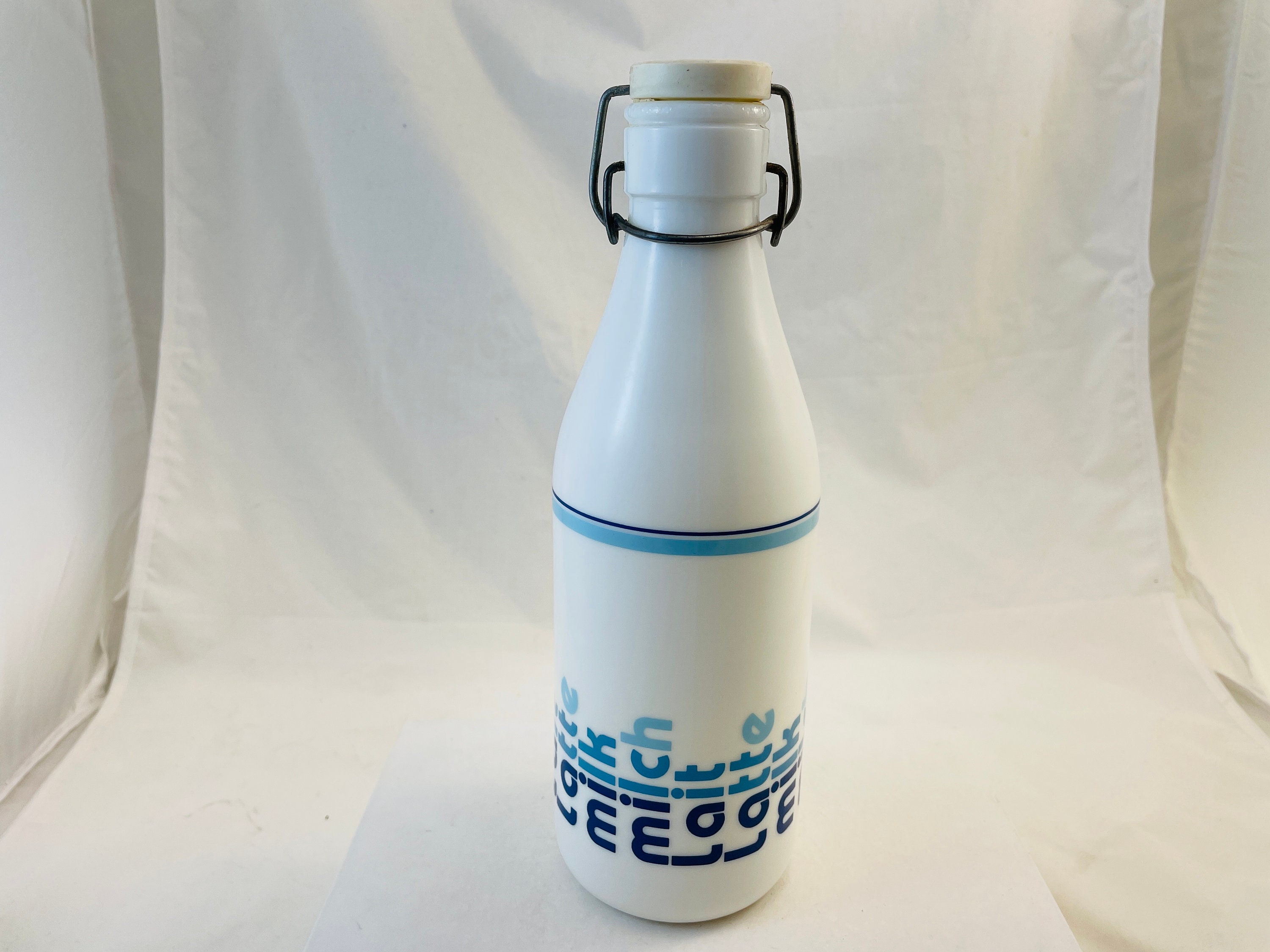 Vintage Blue Cerve Milk Glass Bottle - Etsy