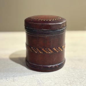 Vintage African Trench Art Leather Bound Waverly Cigarettes Tobacco Tin