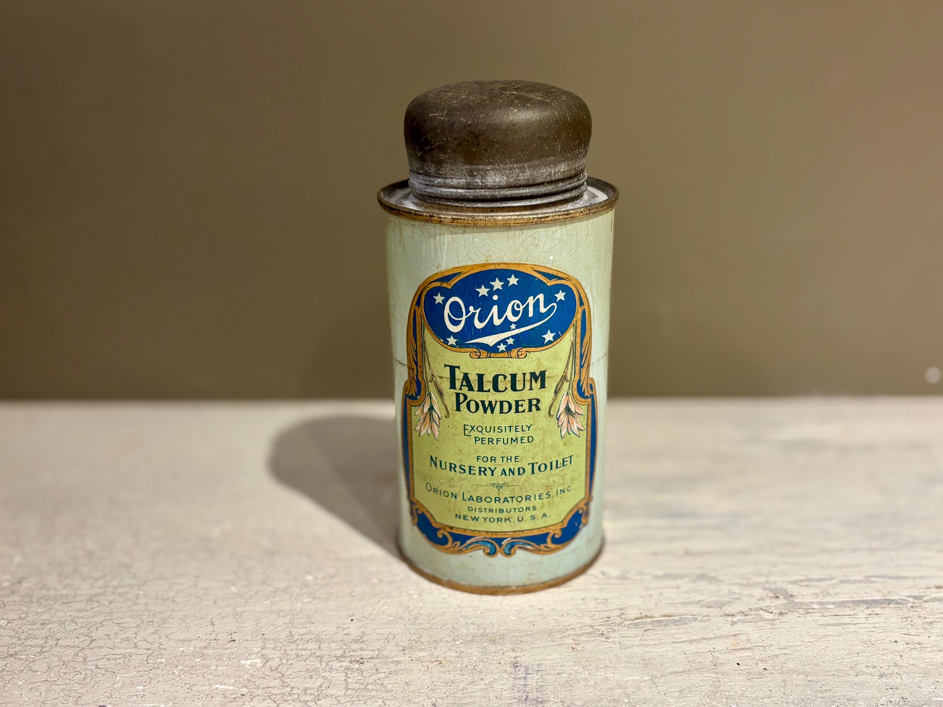 1920年代のヴィンテージ、オリオン社のタルカムパウダー（子供部屋と 