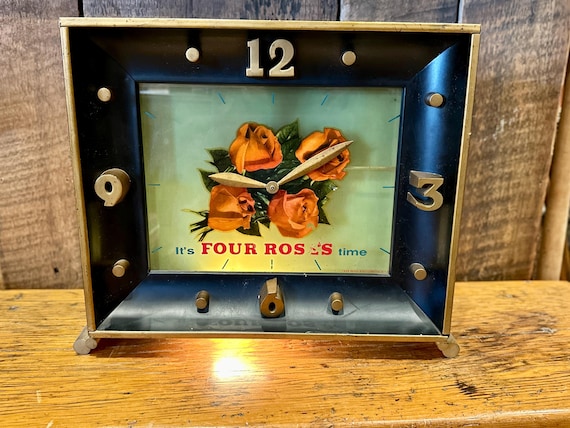 Vintage Four Roses Whiskey Clock - Etsy