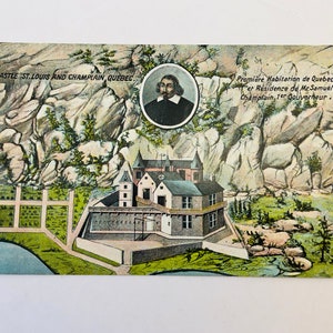 Cartão Postal Castelo Vintage St. Louis e Champlain Quebeque