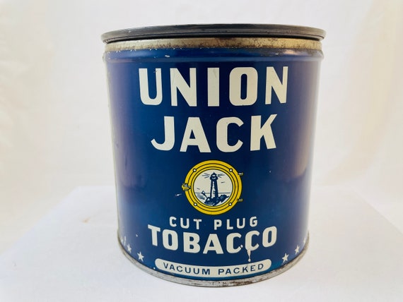 Vintage Union Jack Cut Plug Tobacco Tin With Lid - Rare