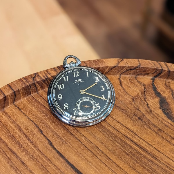 Rare Black Dial Tissot Pocket Watch- Working