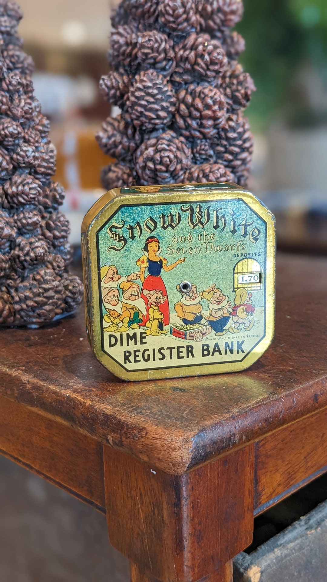 Vintage 1938 Walt Disney Snow White Dime Bank, Collectible Coin Bank - Etsy