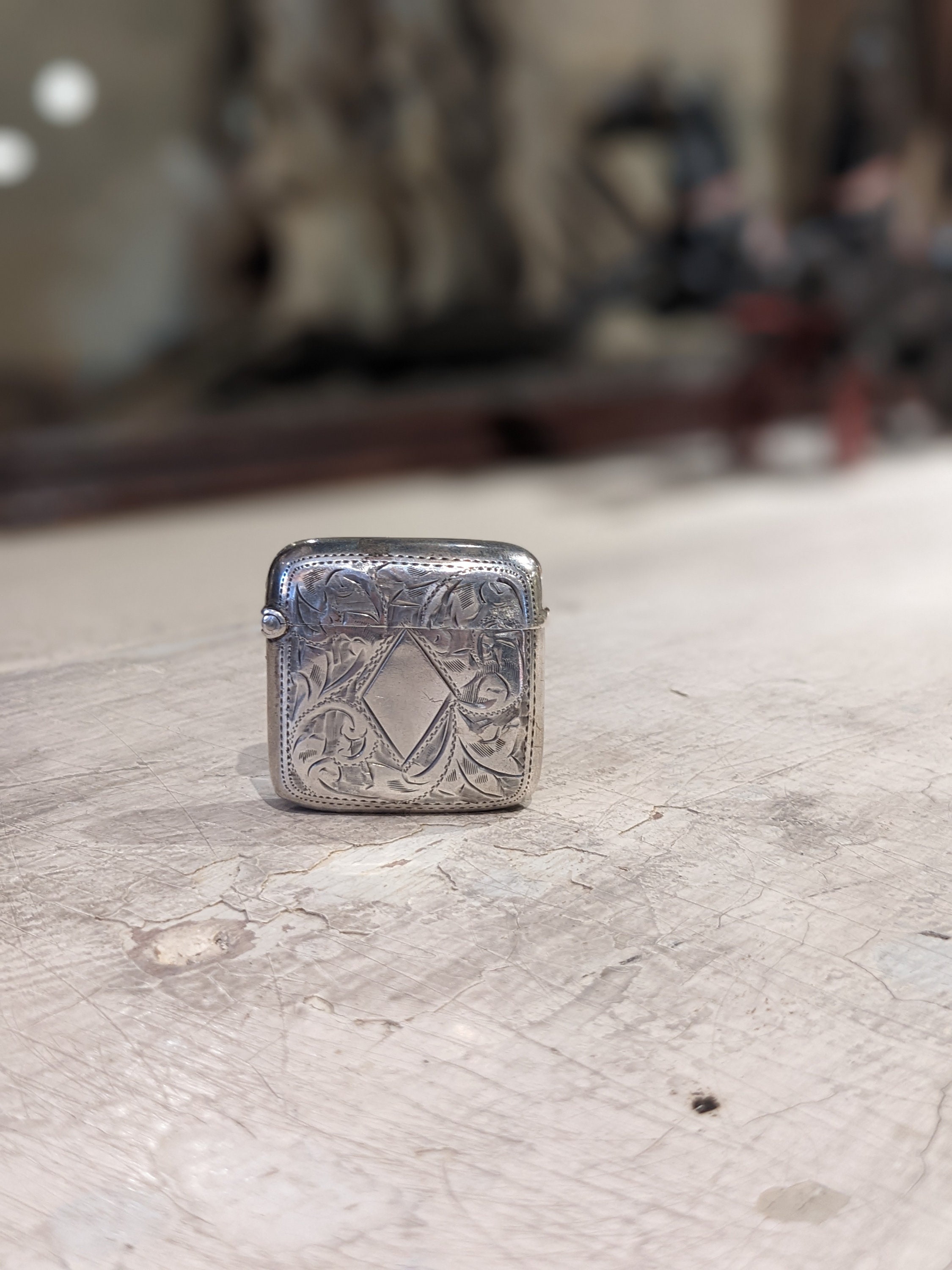 1902 シルバースクエアマッチケース - 金庫 - Etsy 日本