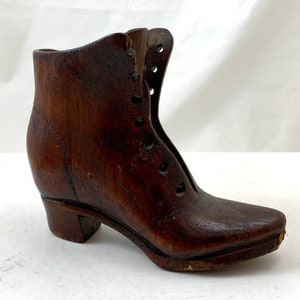 Vintage Folk Art Carving of a Boot