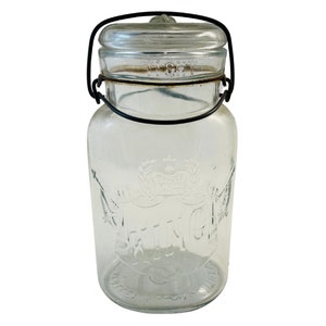 Vintage Schwer zu finden King Quart Einmachglas