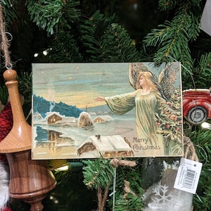 Antique 1906 Embossed Christmas Postcard of an Angel