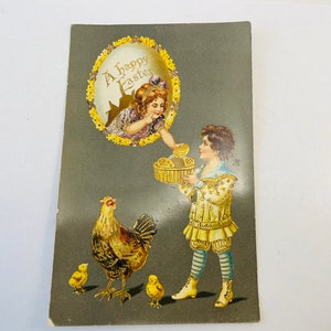 Cartolina di Pasqua Vintage con Finitura Originale Lucida - Buona Pasqua