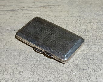 アンティーク日本製スターリングシルバー シガレットケース 96 グラム