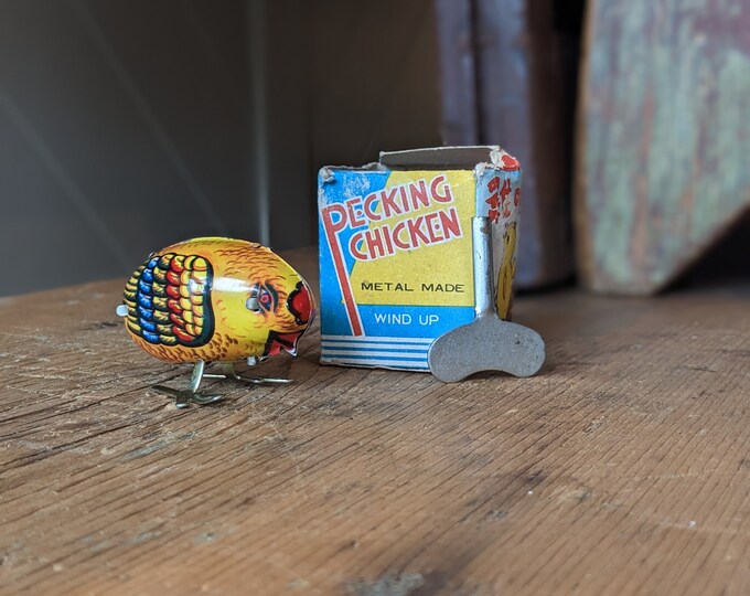 1980's Pecking Chicken Wind up Toy Etsy