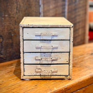 Vintage Industrial 4 Drawer Metal Storage Cabinet