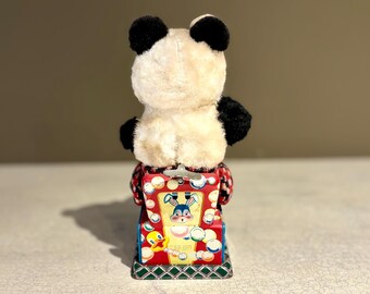 ヴィンテージ アルプス製 ゼンマイ式パンダのおもちゃ（シャボン玉を
