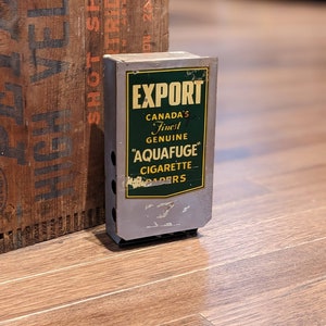Dispenser di cartine per sigarette Aquafuge vintage Export, da collezione, pubblicità, tabacco, arredamento, regalo