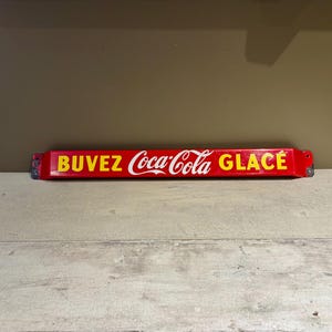 1953 French Porcelain Coca-Cola Push Bar P & M Orillia