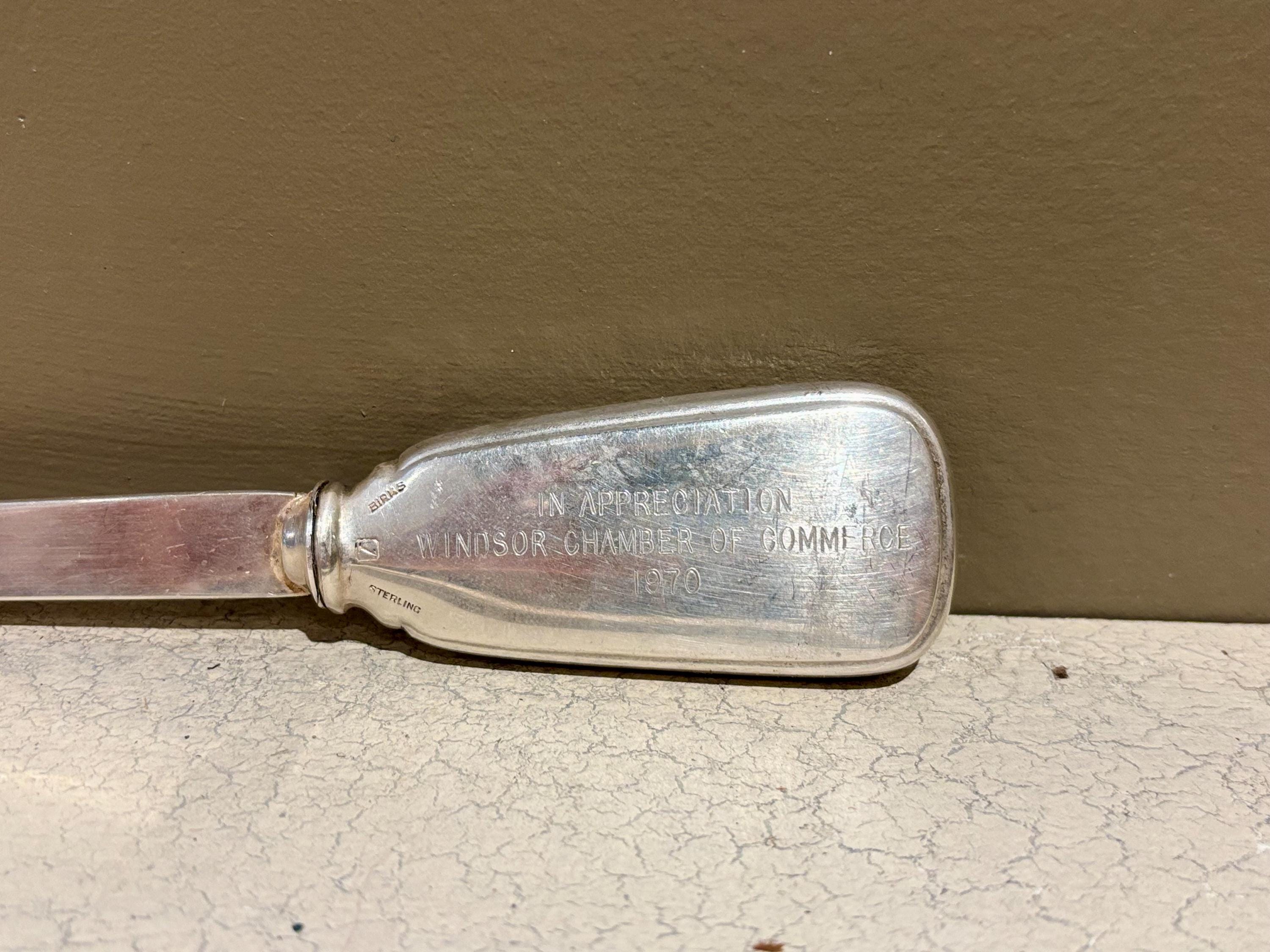 Birks Sterling Silver Letter Opener Engraved in Appreciation