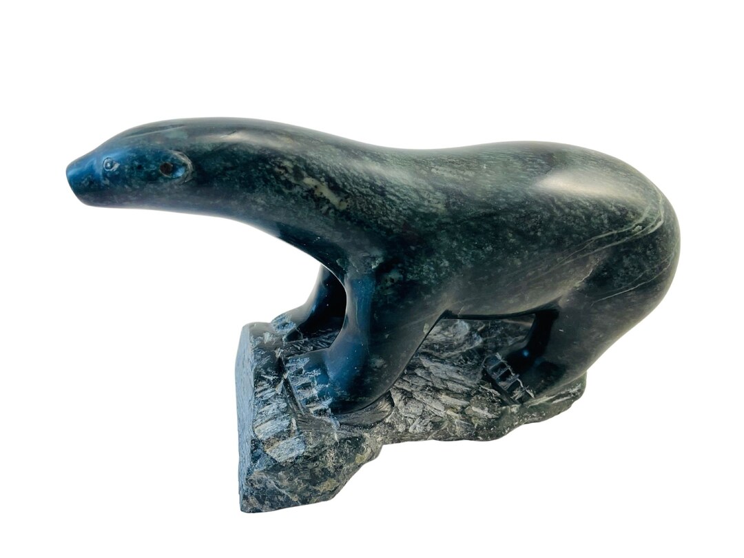 Incredible Inuit Stone Carving of a Polar Bear, Pitsulak