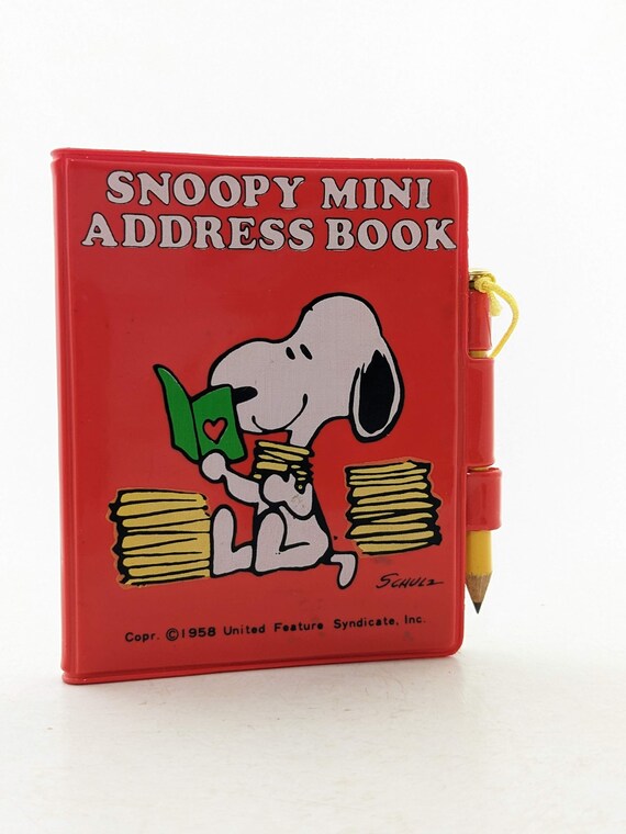 Vintage Peanuts Snoopy Mini Address Book - Etsy