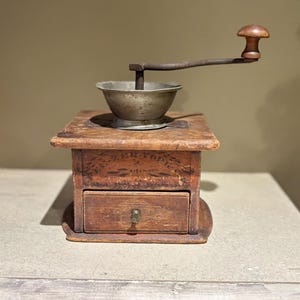 Antique Stencilled Coffee Mill Grinder