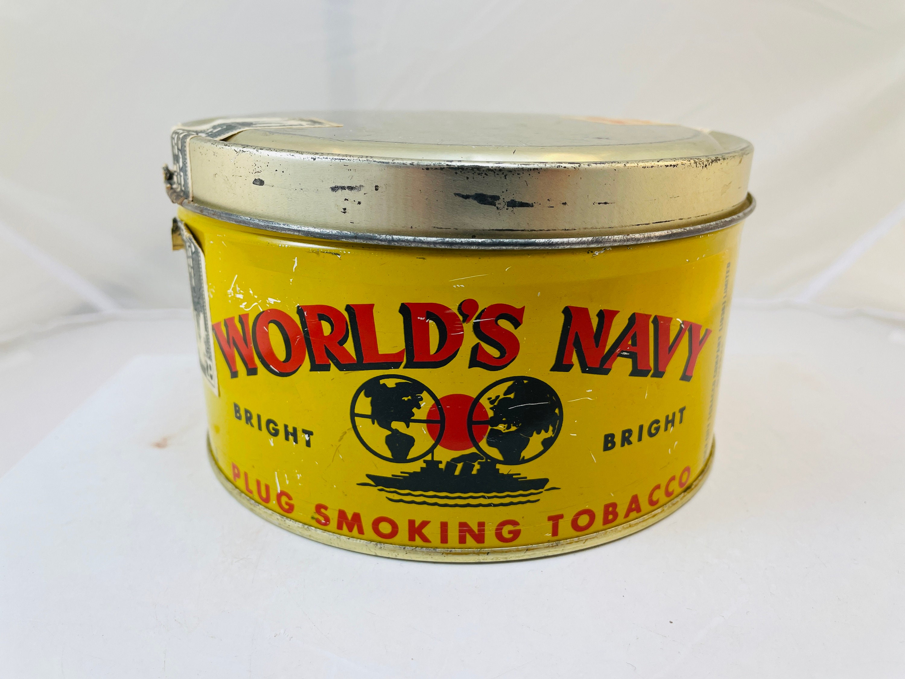 Vintage World's Navy Plug Smoking Tobacco Tin Etsy Canada