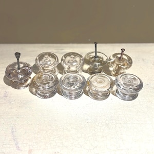 9 Antique Glass Furniture Drawer Knobs