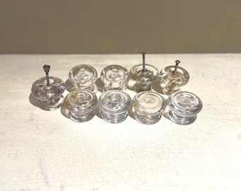 9 Antique Glass Furniture Drawer Knobs