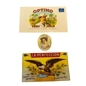 Vintage Cigar Labels (Set of 3)- Lot A