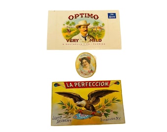 Etiquetas para puros antiguos (juego de 3) - Lote A