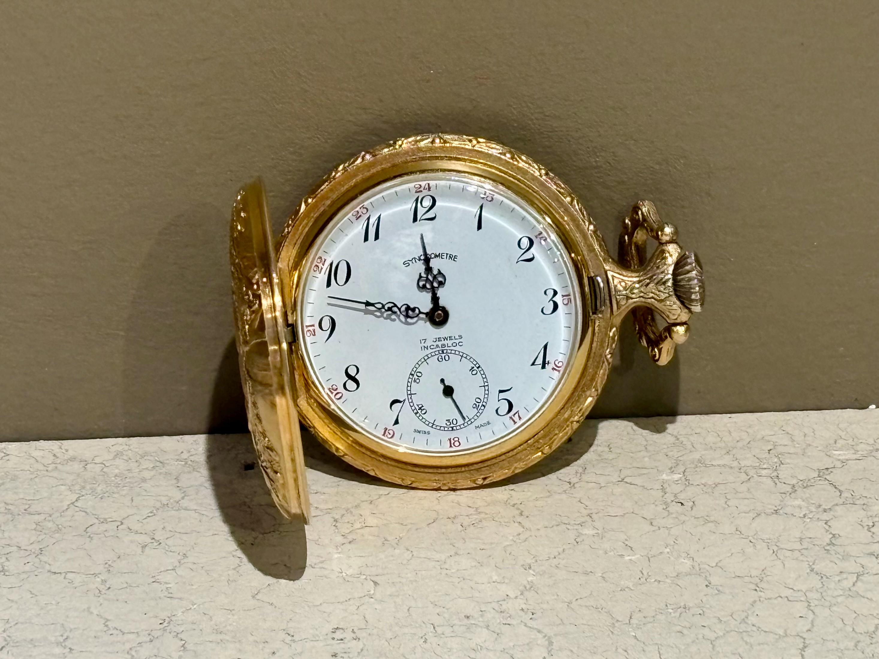 Swiss Made Hunter Case Pocket Watch With Working Incabloc 17