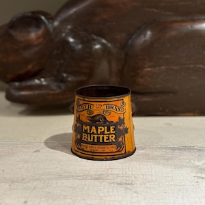 Vintage Beaver Maple Produkte 1lb Ahorn Butterdose aus Withby Ontario